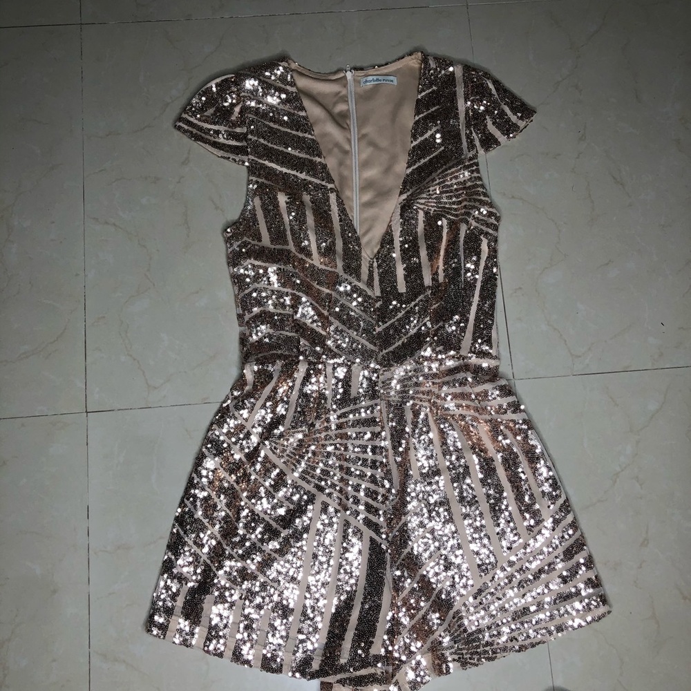 Rose gold glitter rumper